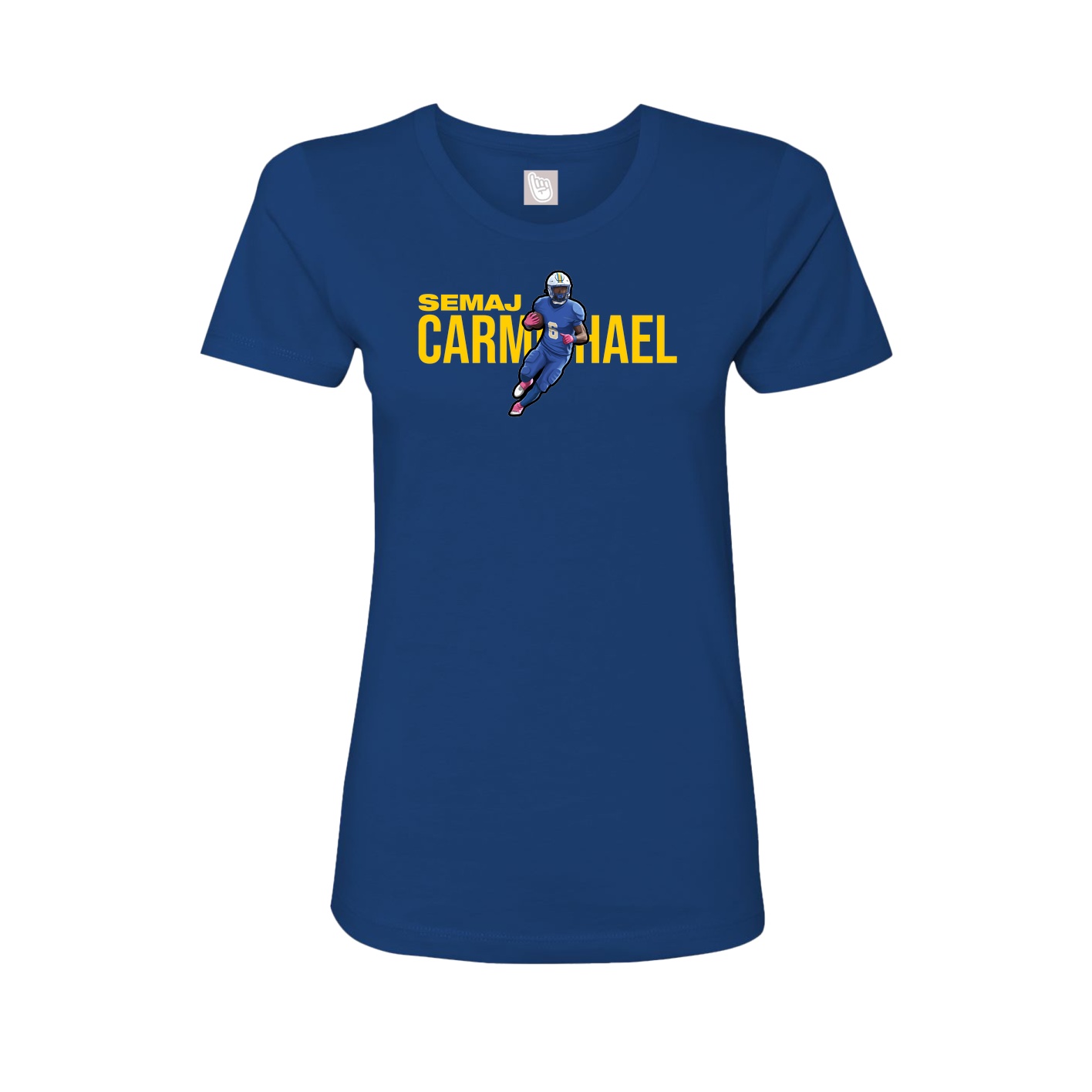 Fitted Women's Tee — Player Name in Royal