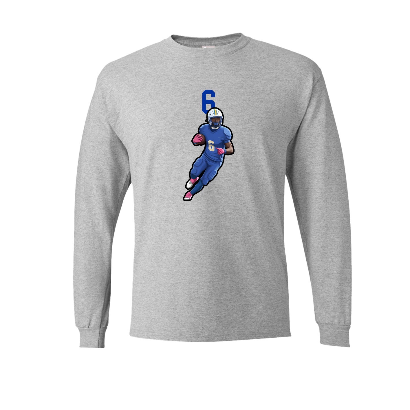 Long Sleeve Tee — Number Top in Grey