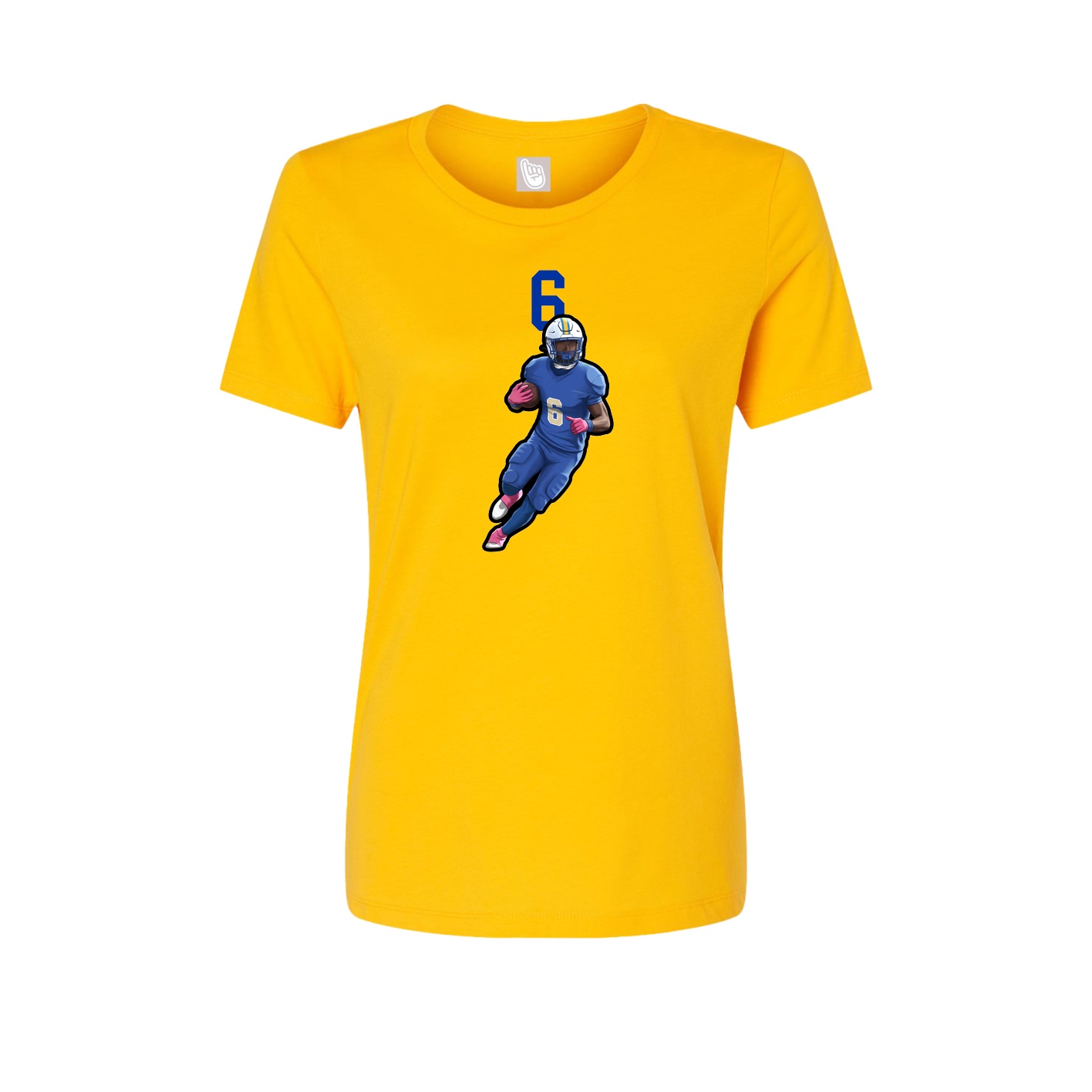 Fitted Women's Tee — Number Top in Gold