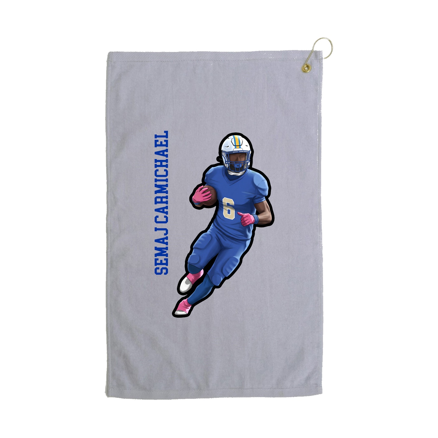 Golf Towel — Name Vertical in Grey