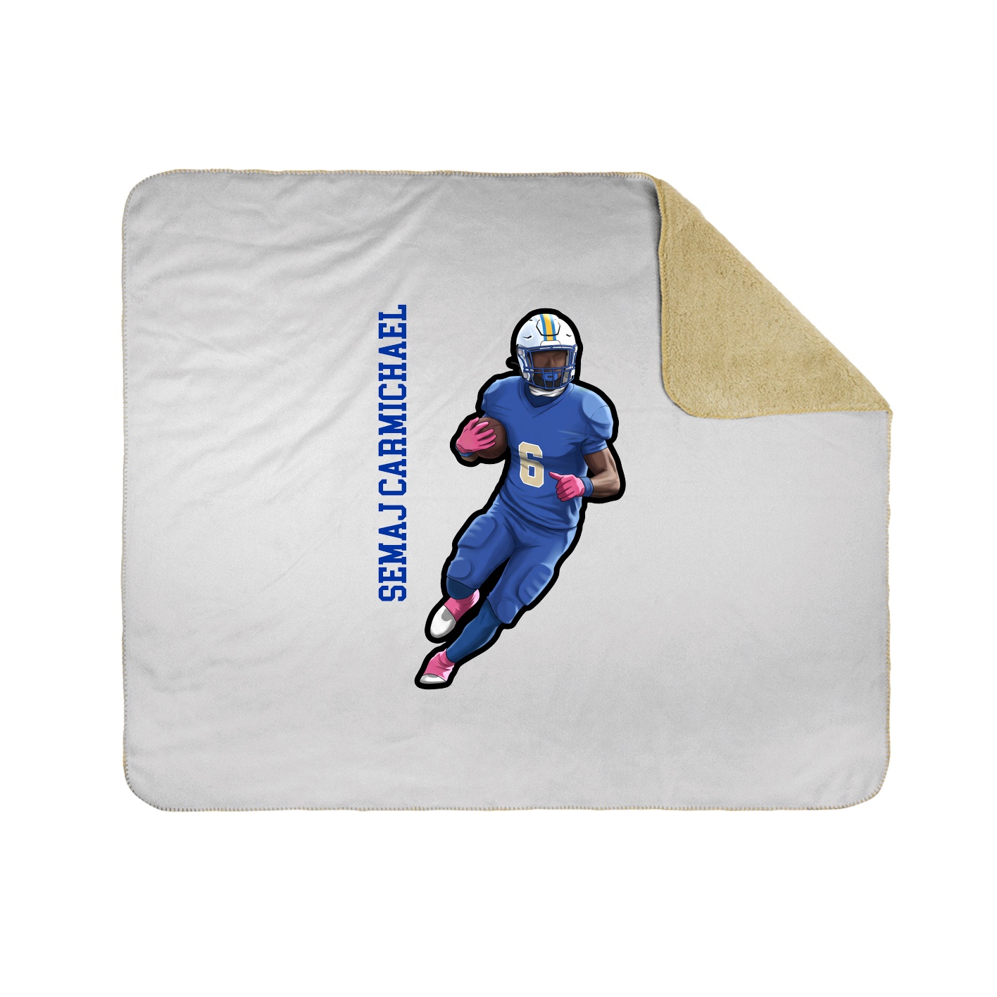 Throw Blanket — Name Vertical in White
