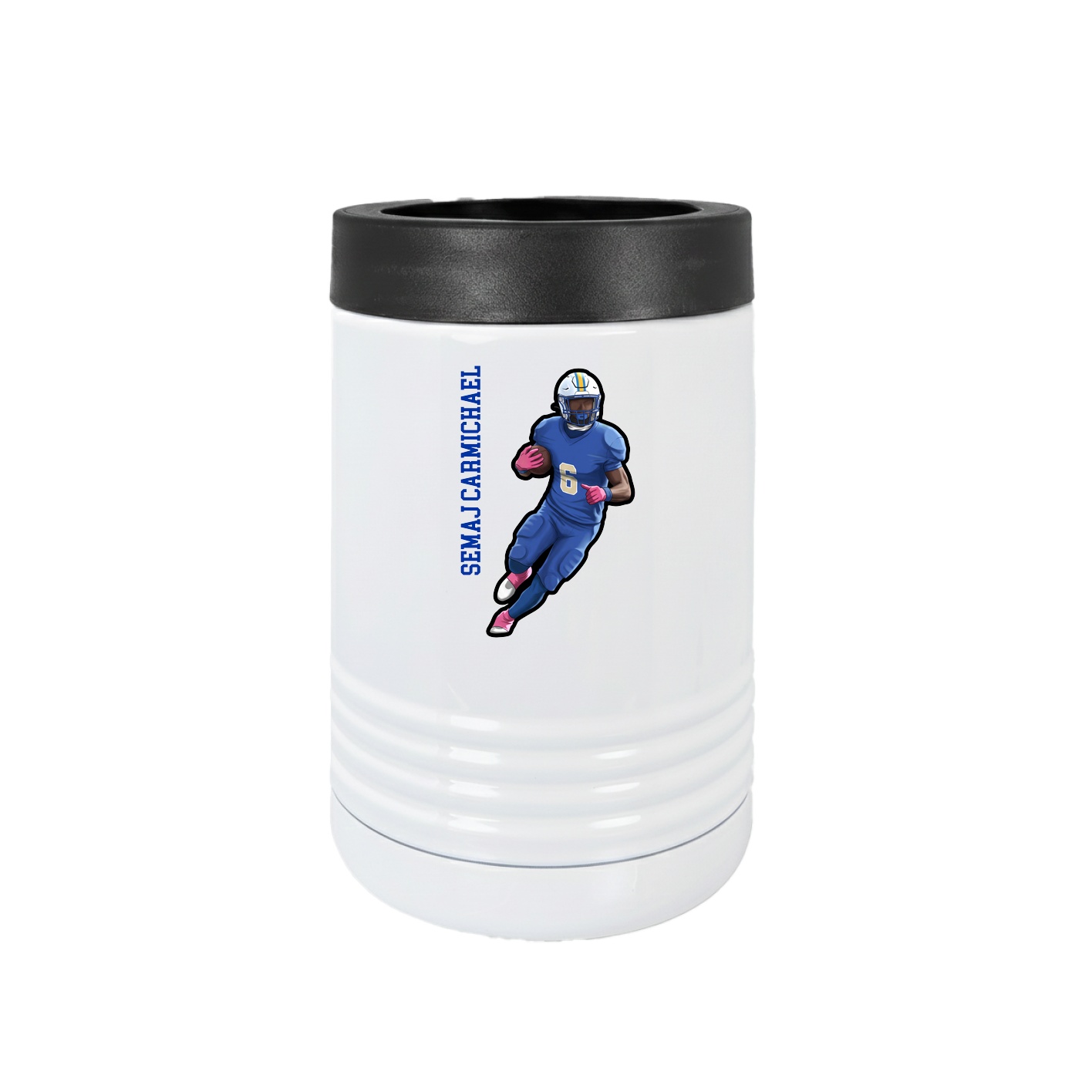 Beverage Holder — Name Vertical in White
