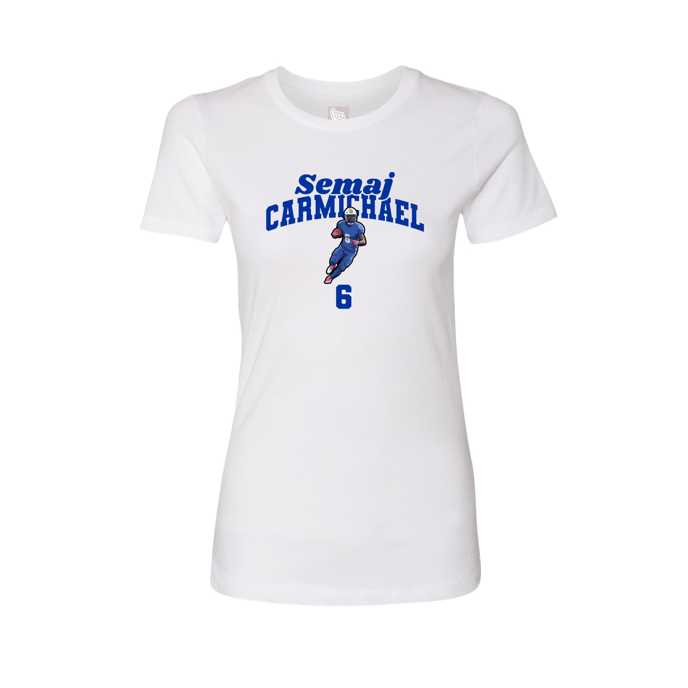 Fitted Women's Tee — Signature Arch in White