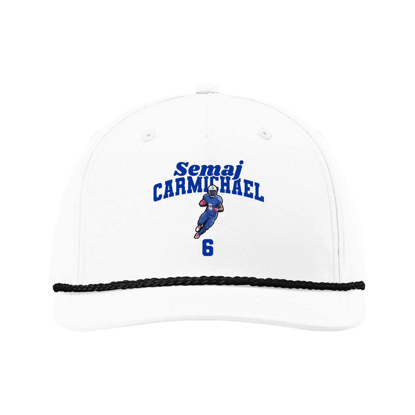 Five-Panel Classic Rope Cap — Signature Arch in White