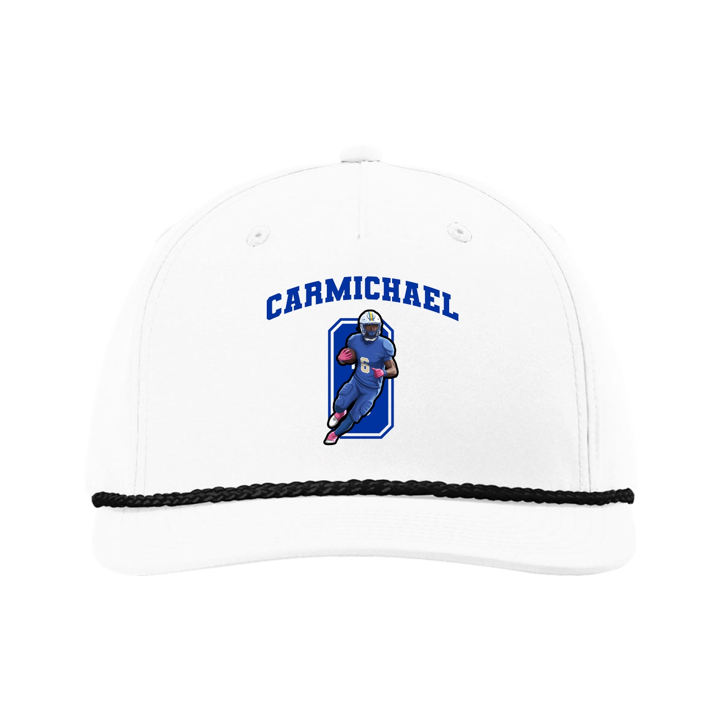 Five-Panel Classic Rope Cap — Number in White