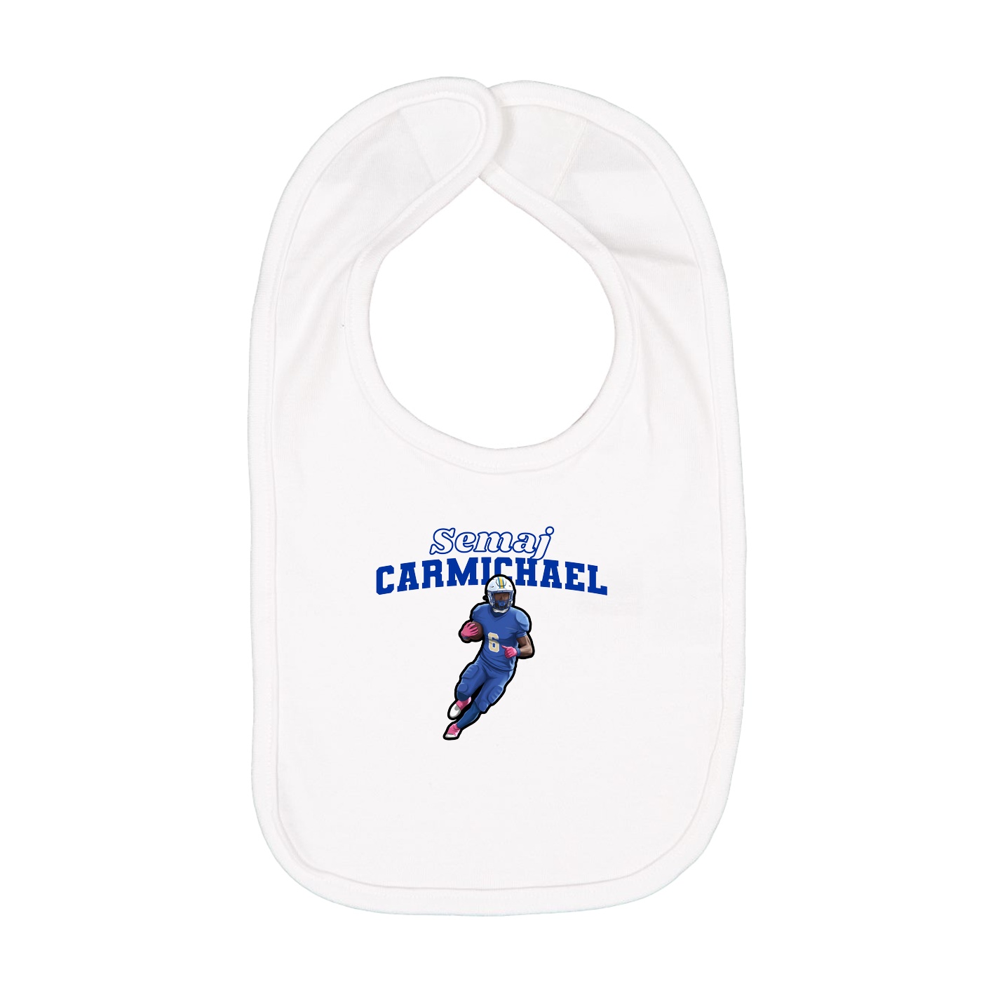 Infant Bib — Name Arch in White