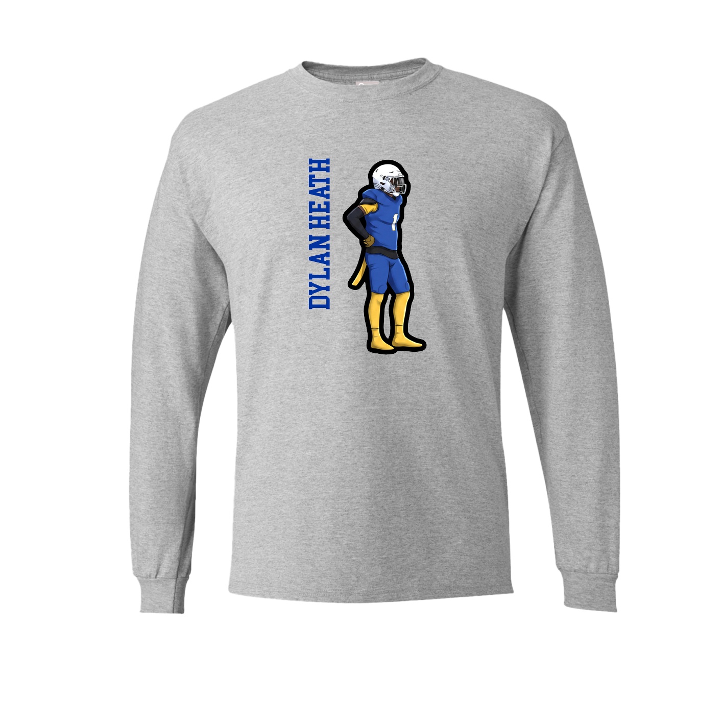 Long Sleeve Tee — Name Vertical in Grey