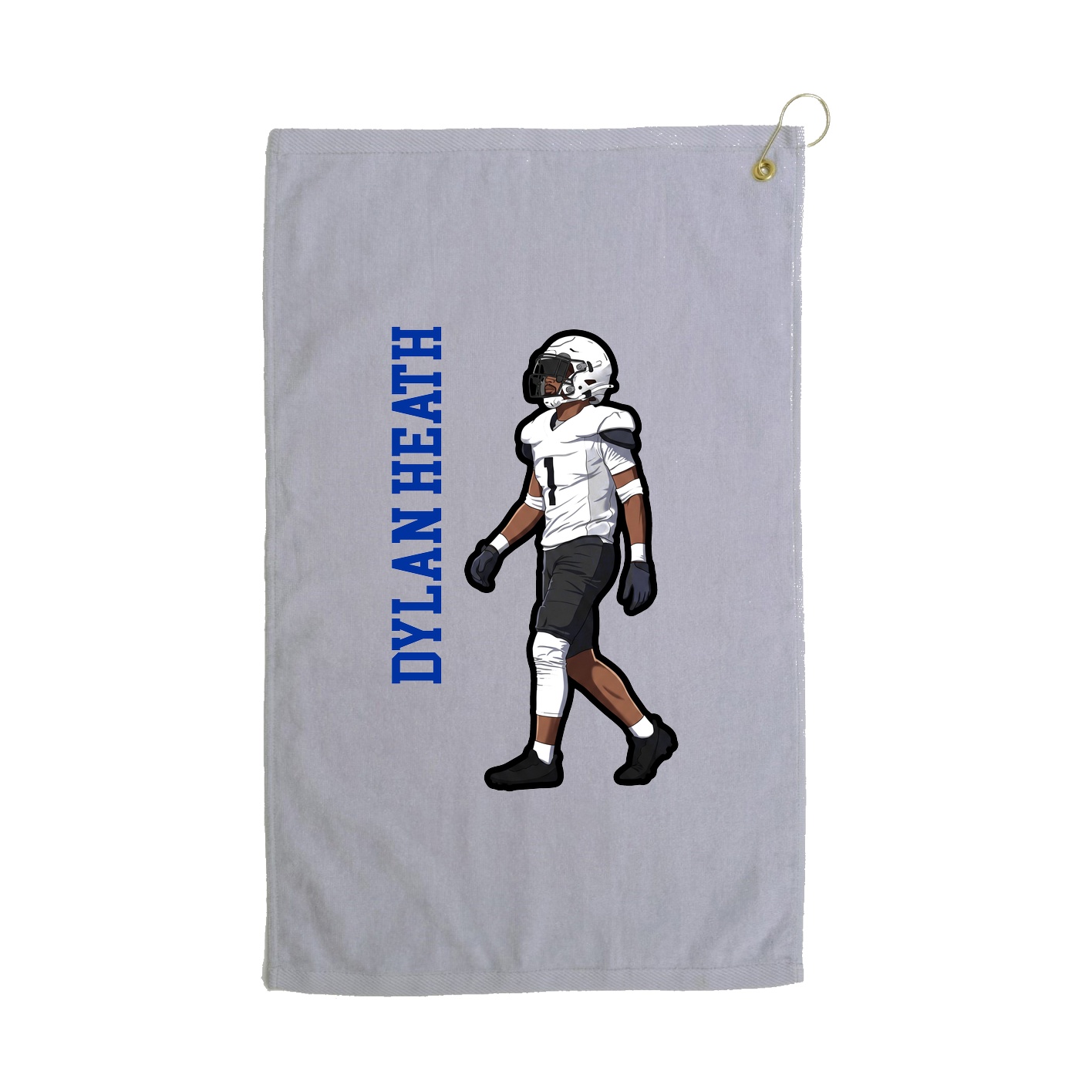 Golf Towel — Name Vertical in Grey