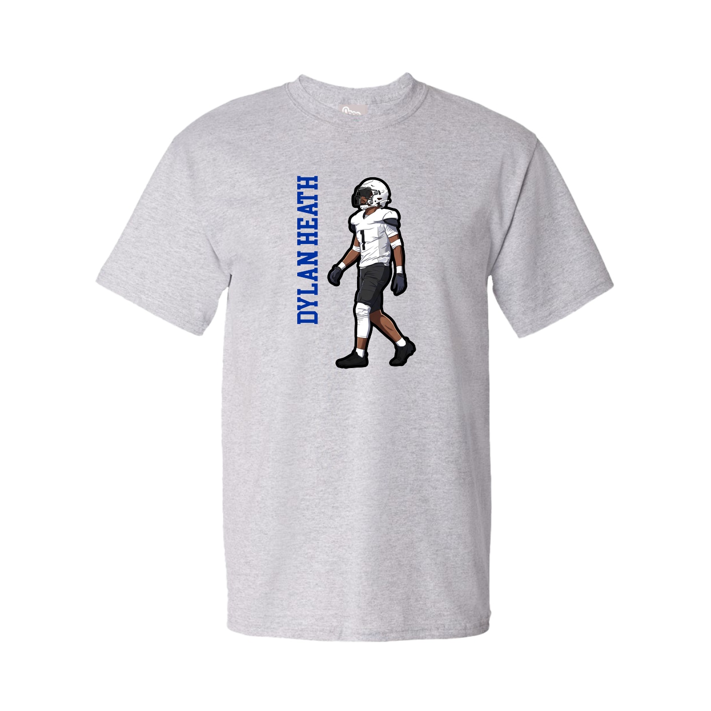 Youth Tee — Name Vertical in Grey