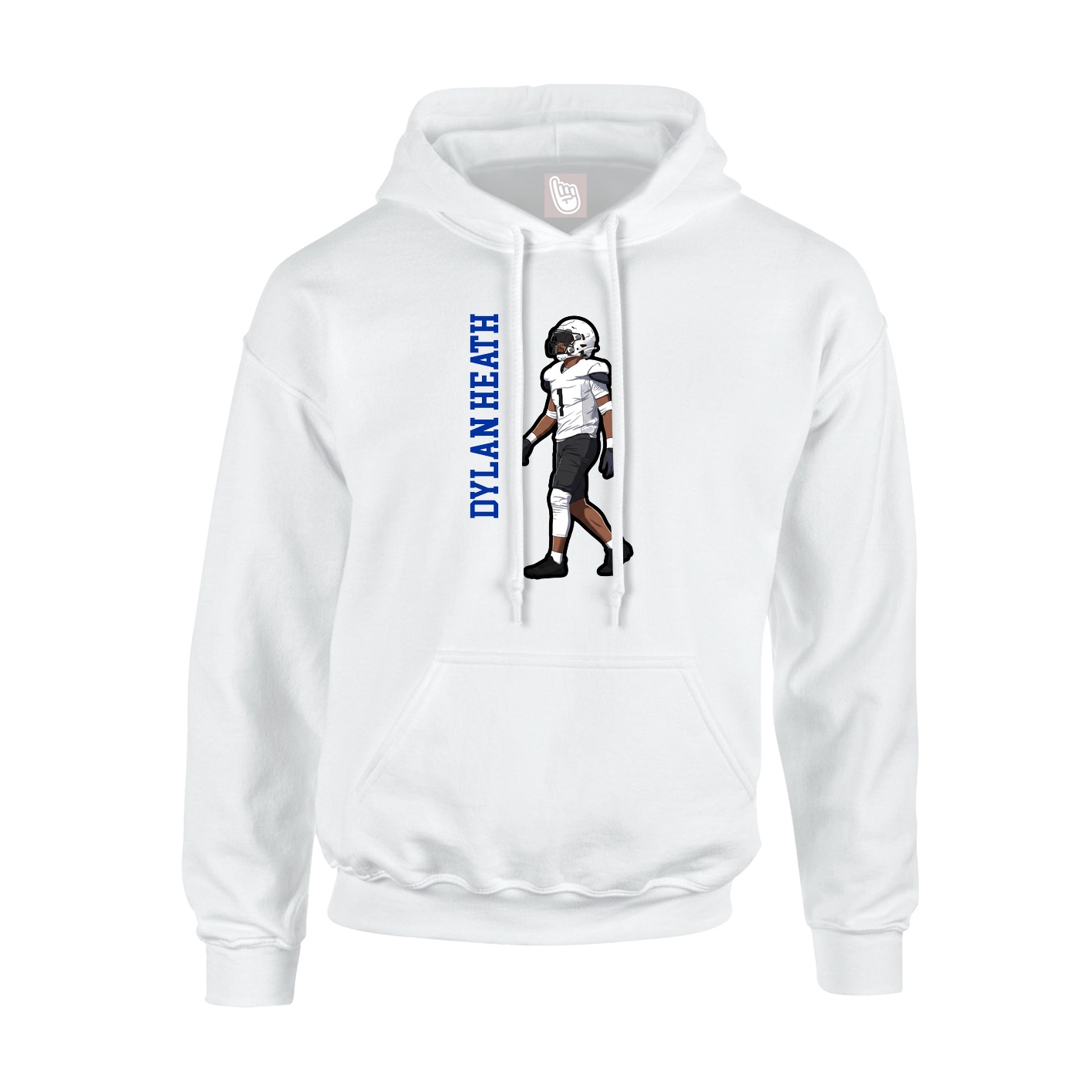 Hoodie — Name Vertical in White