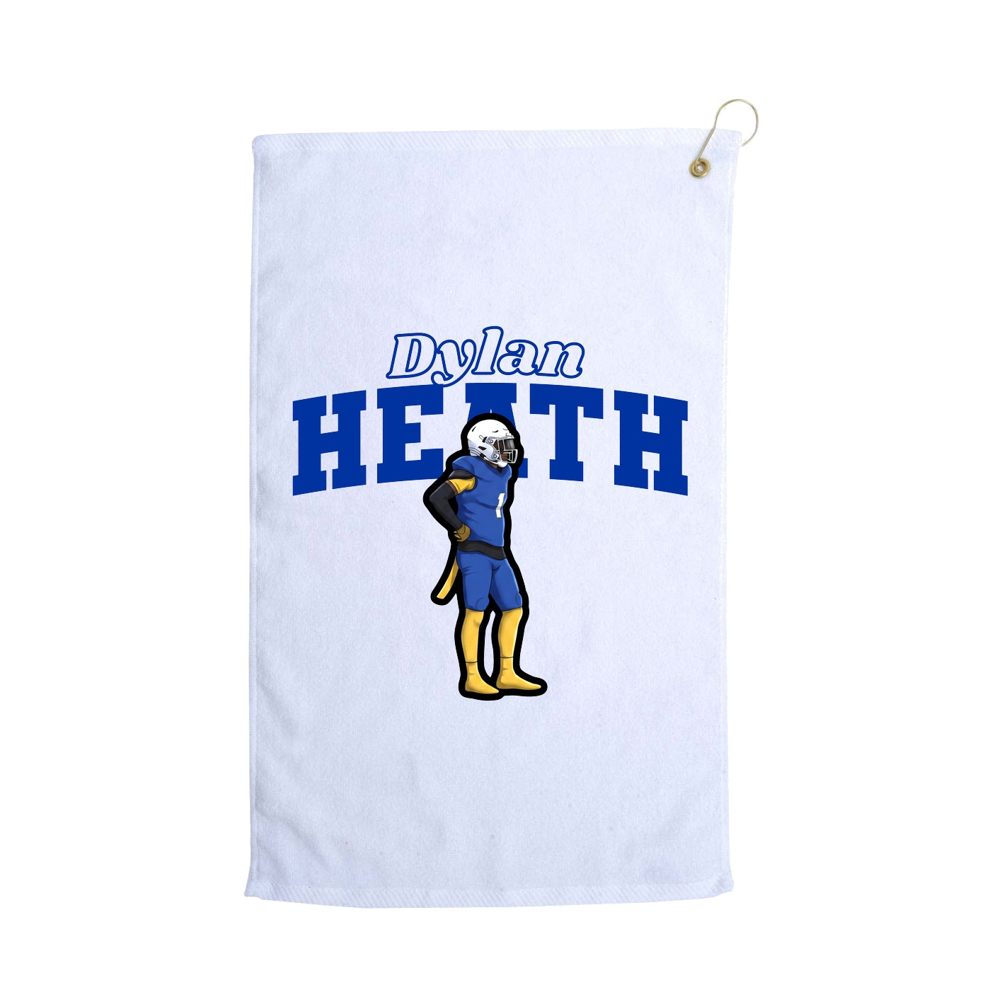 Golf Towel — Name Arch in White