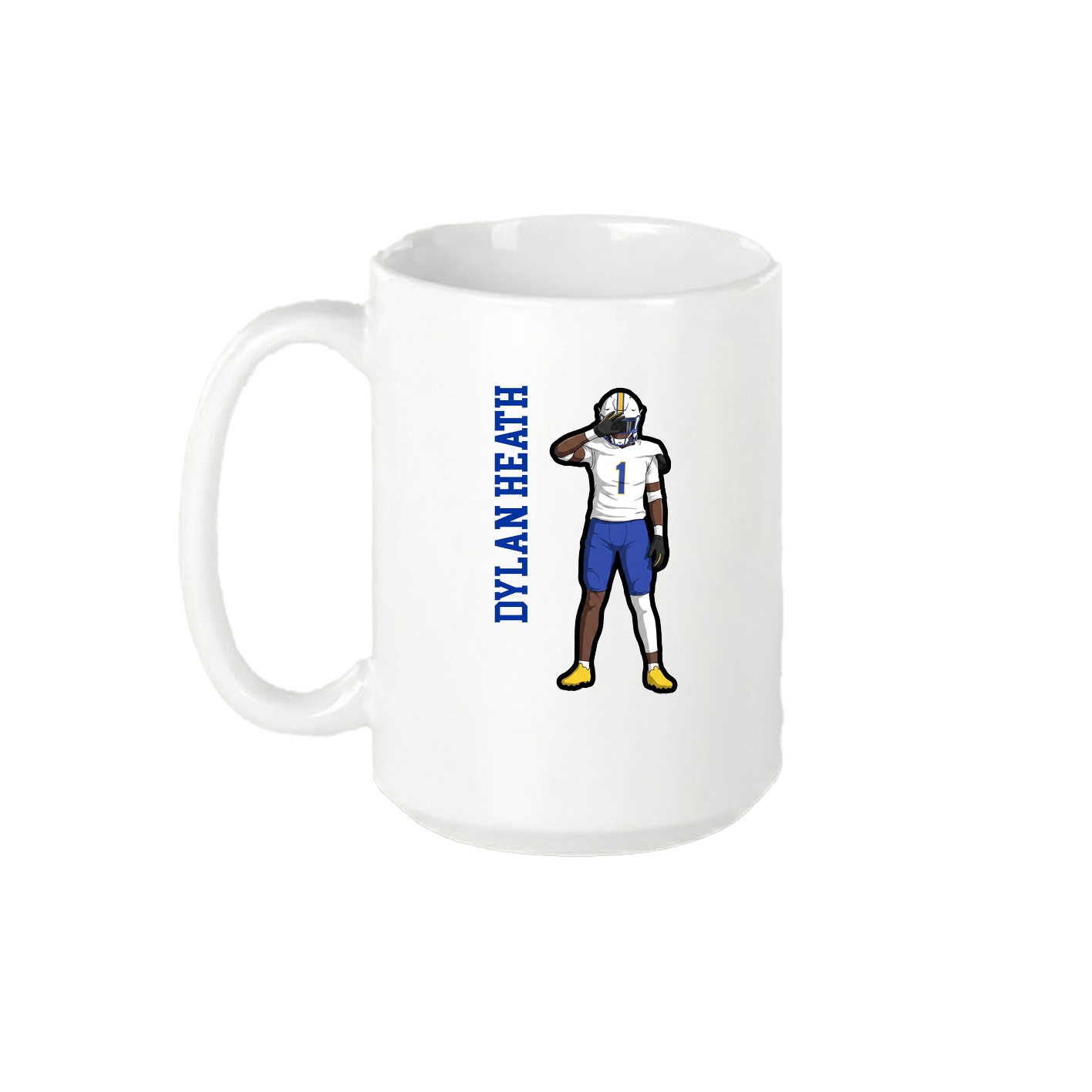 15oz Coffee Mug — Name Vertical in White