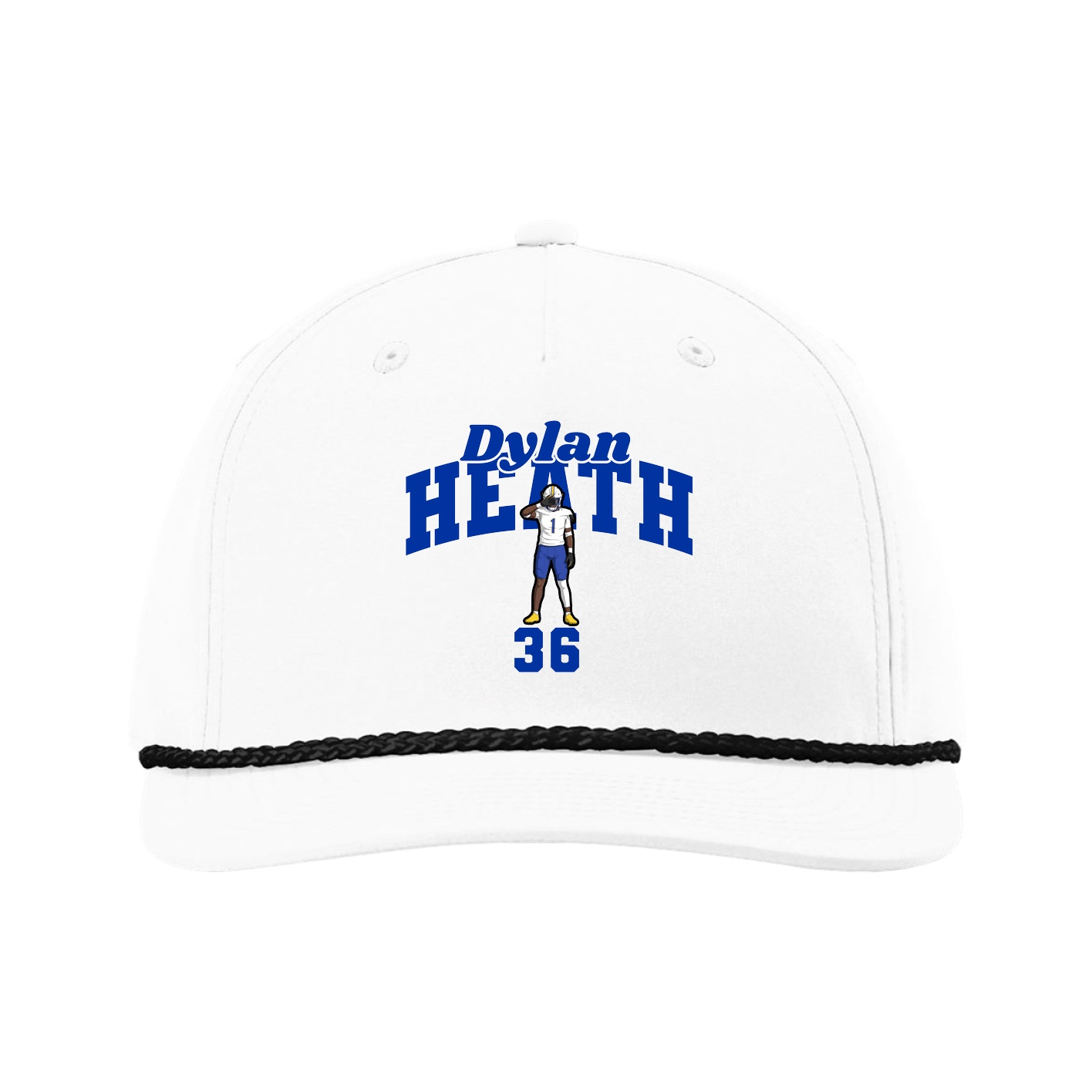 Five-Panel Classic Rope Cap — Signature Arch in White