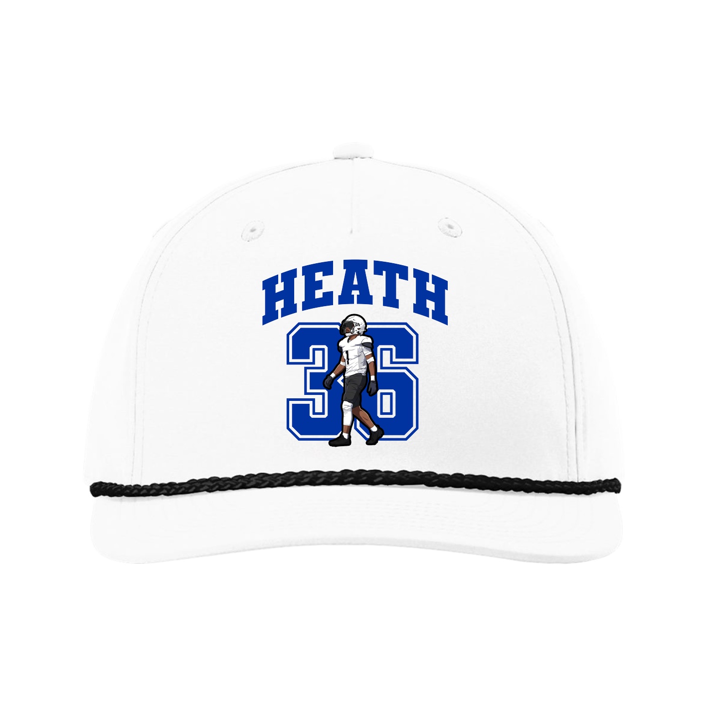 Five-Panel Classic Rope Cap — Number in White