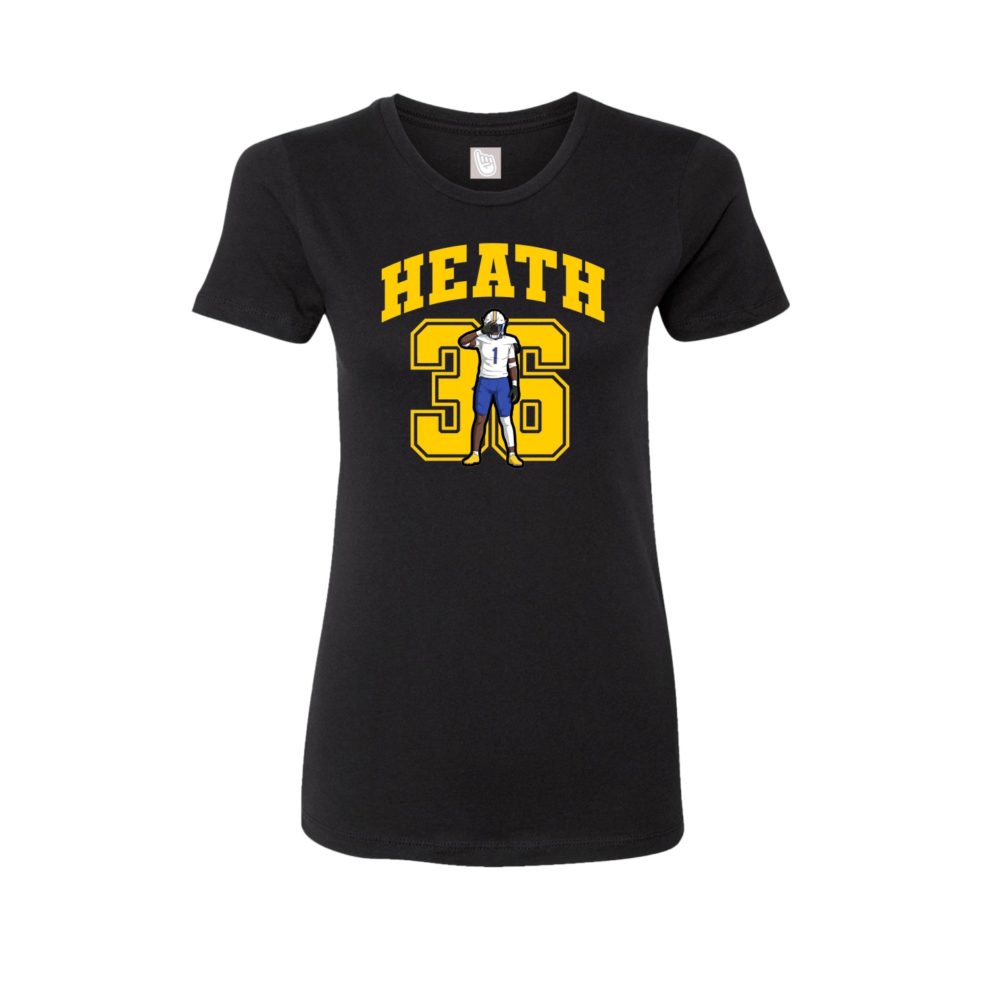 Fitted Women's Tee — Number in Black