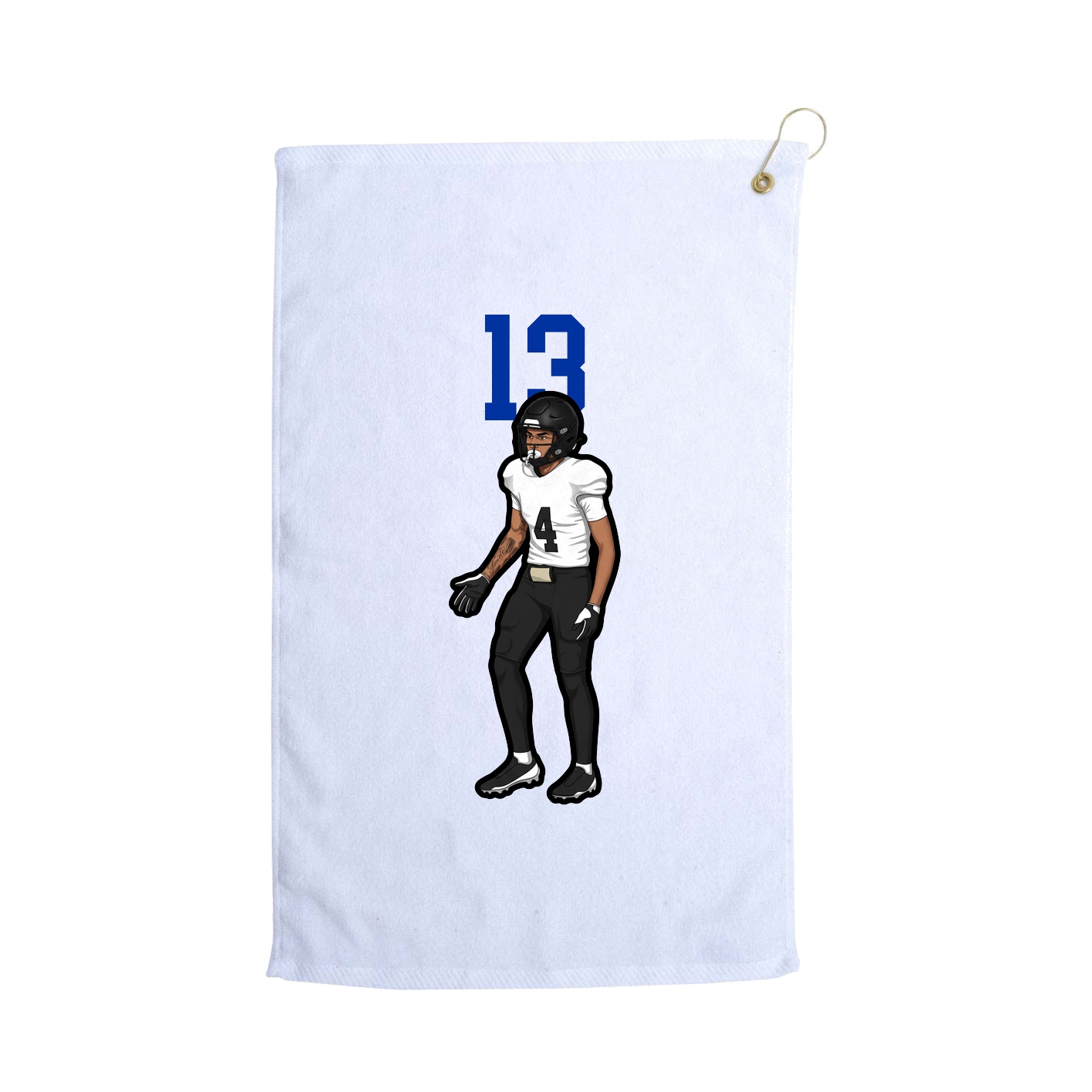 Golf Towel — Number Top in White