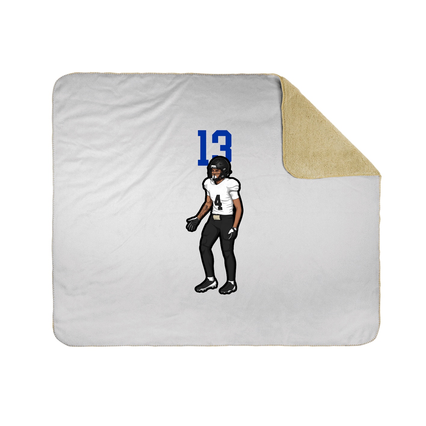 Throw Blanket — Number Top in White