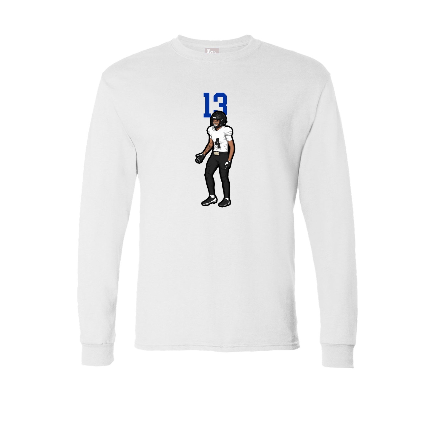 Long Sleeve Tee — Number Top in White