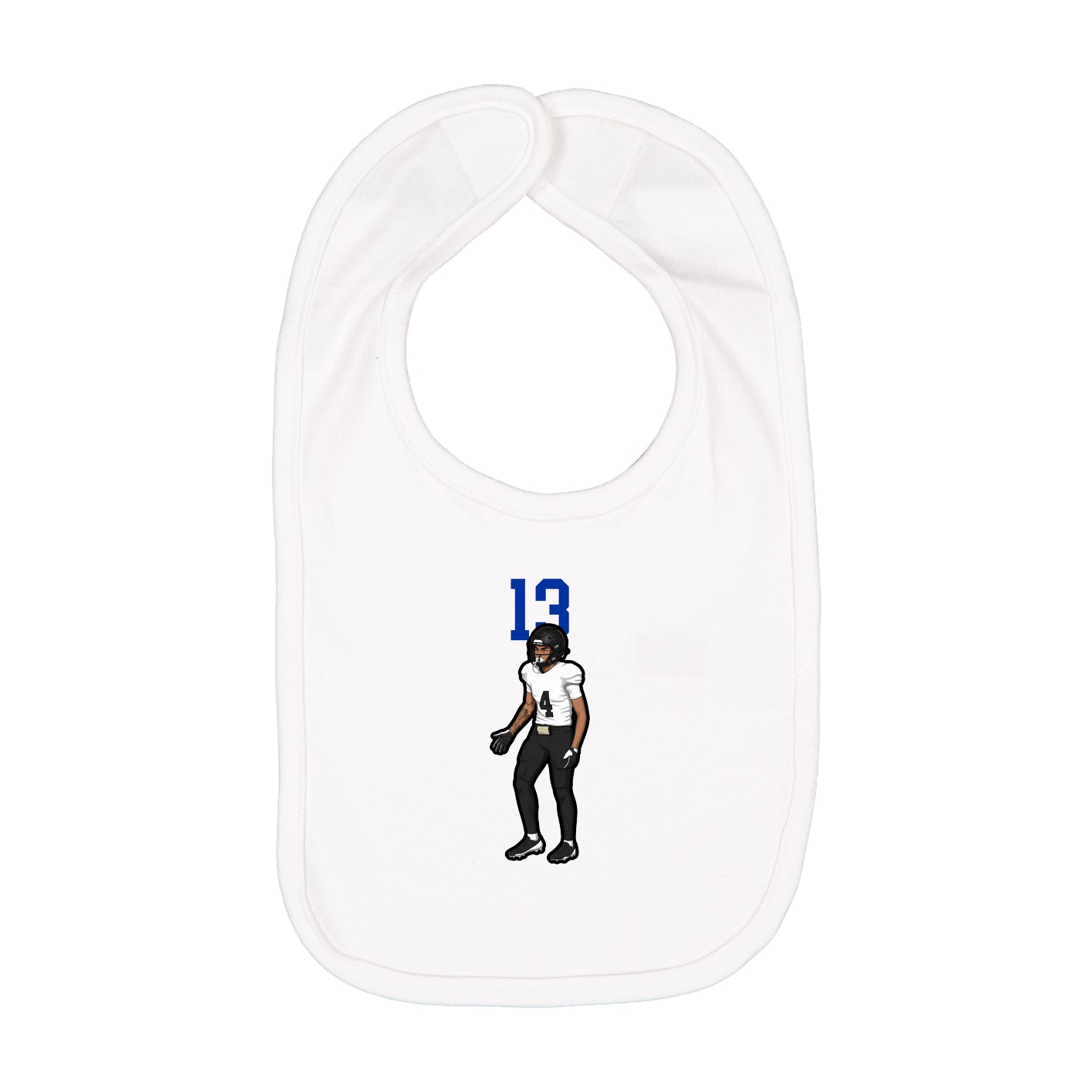 Infant Bib — Number Top in White