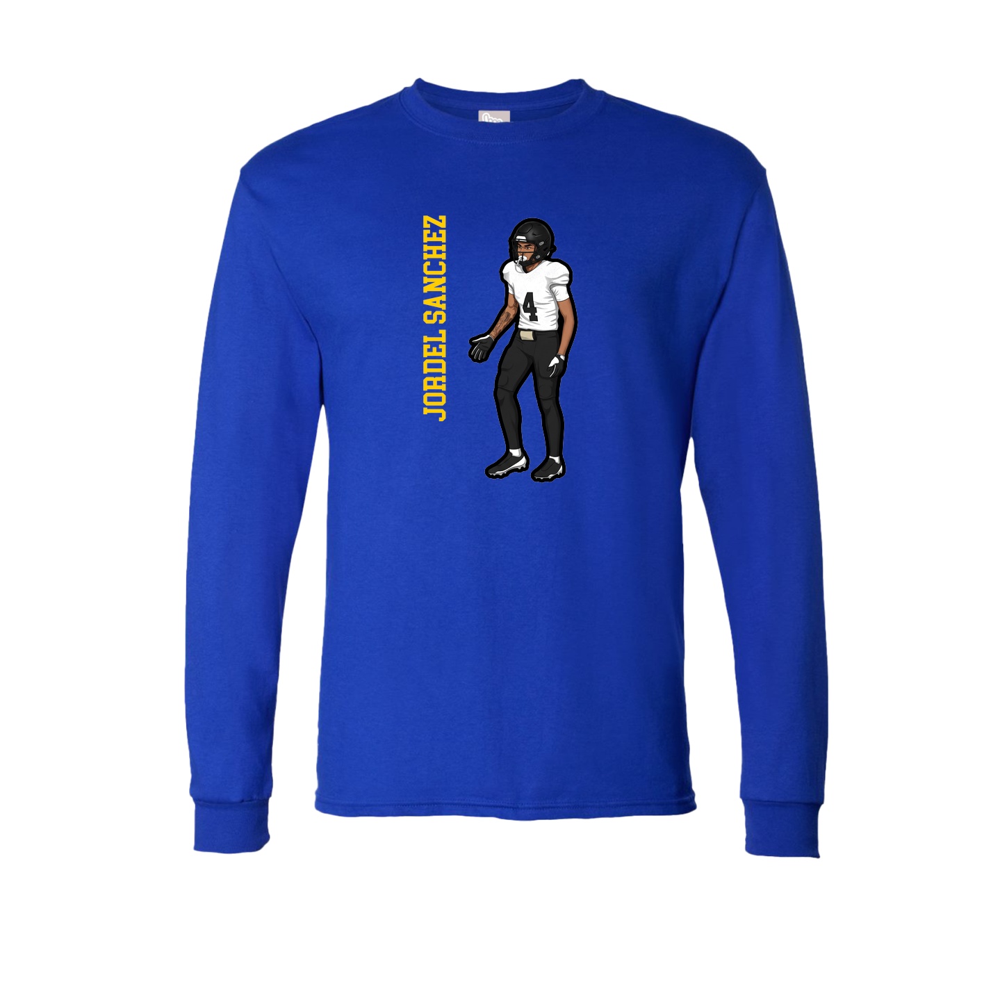 Long Sleeve Tee — Name Vertical in Royal