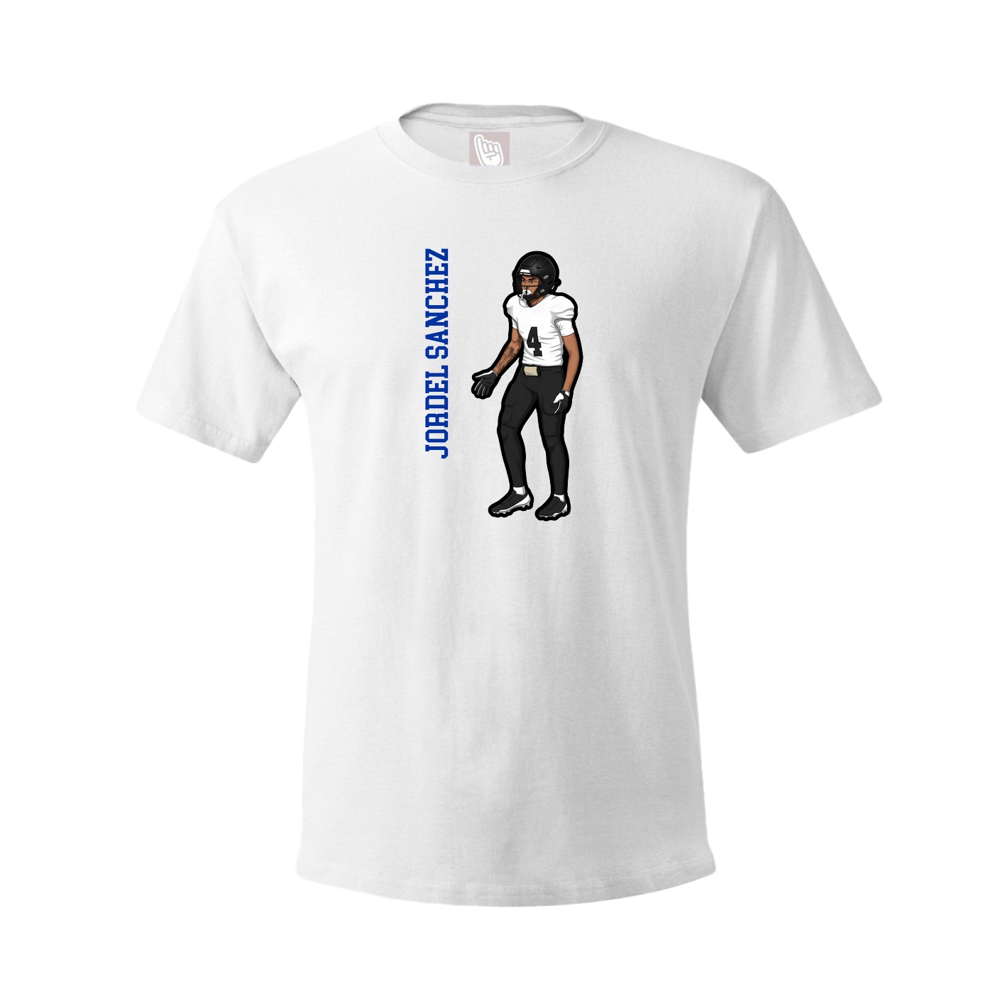 Youth Tee — Name Vertical in White