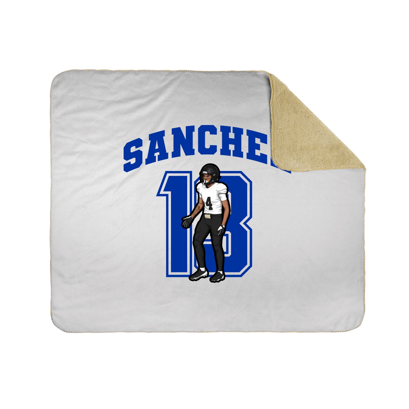 Throw Blanket — Number in White
