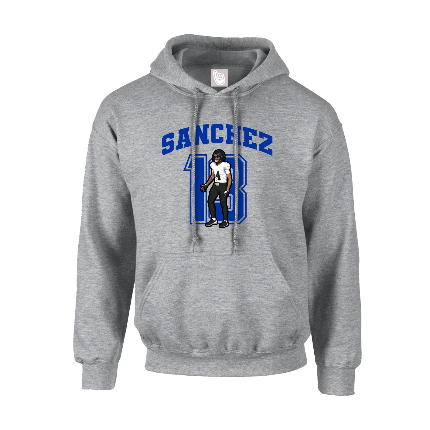 Youth Hoodie — Number in Grey