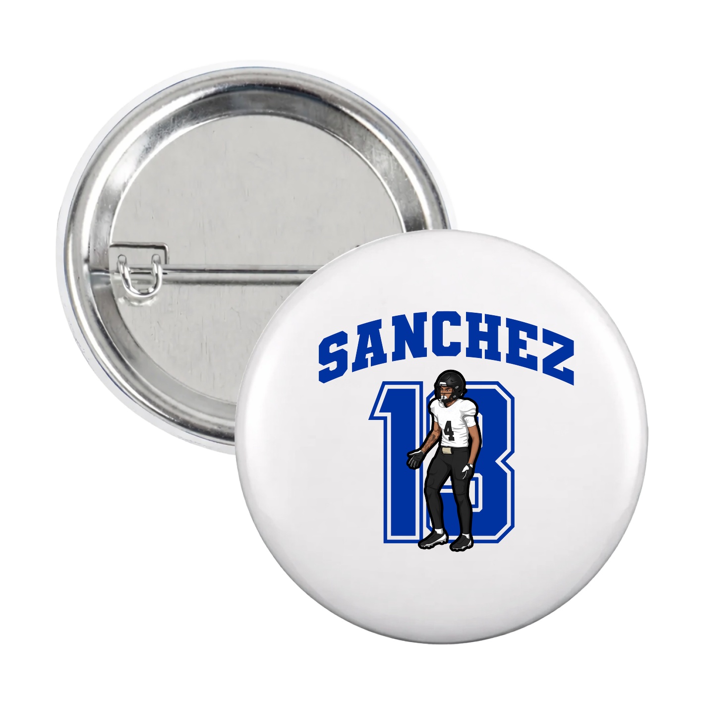Game Day Button — Number in White