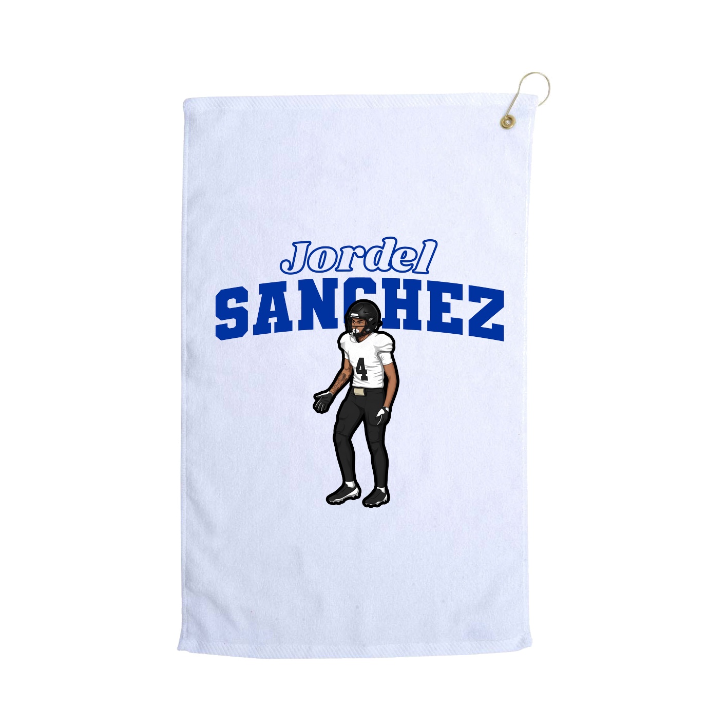 Golf Towel — Name Arch in White