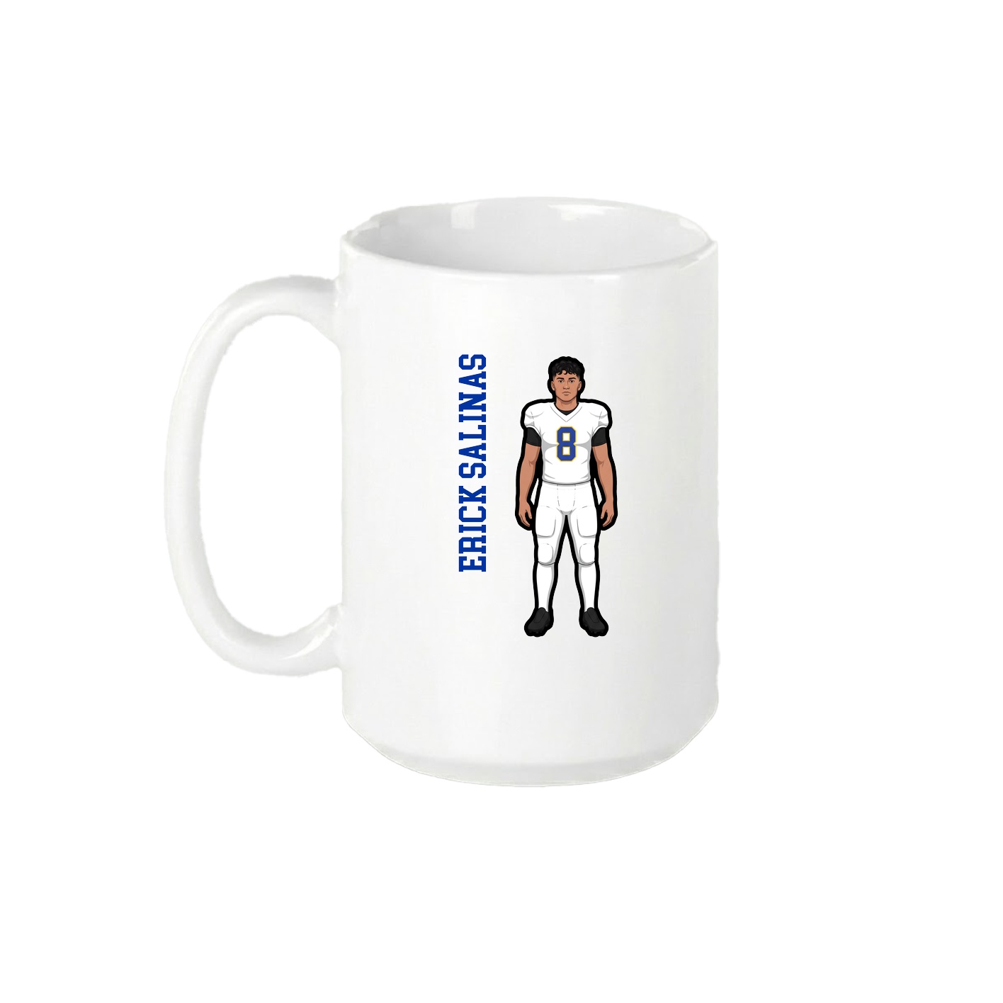 15oz Coffee Mug — Name Vertical in White
