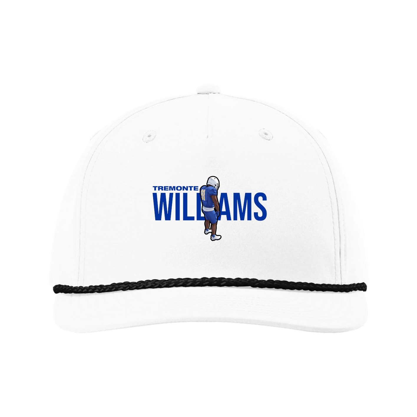Five-Panel Classic Rope Cap — Player Name in White