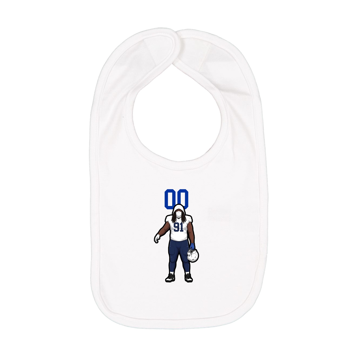 Infant Bib — Number Top in White