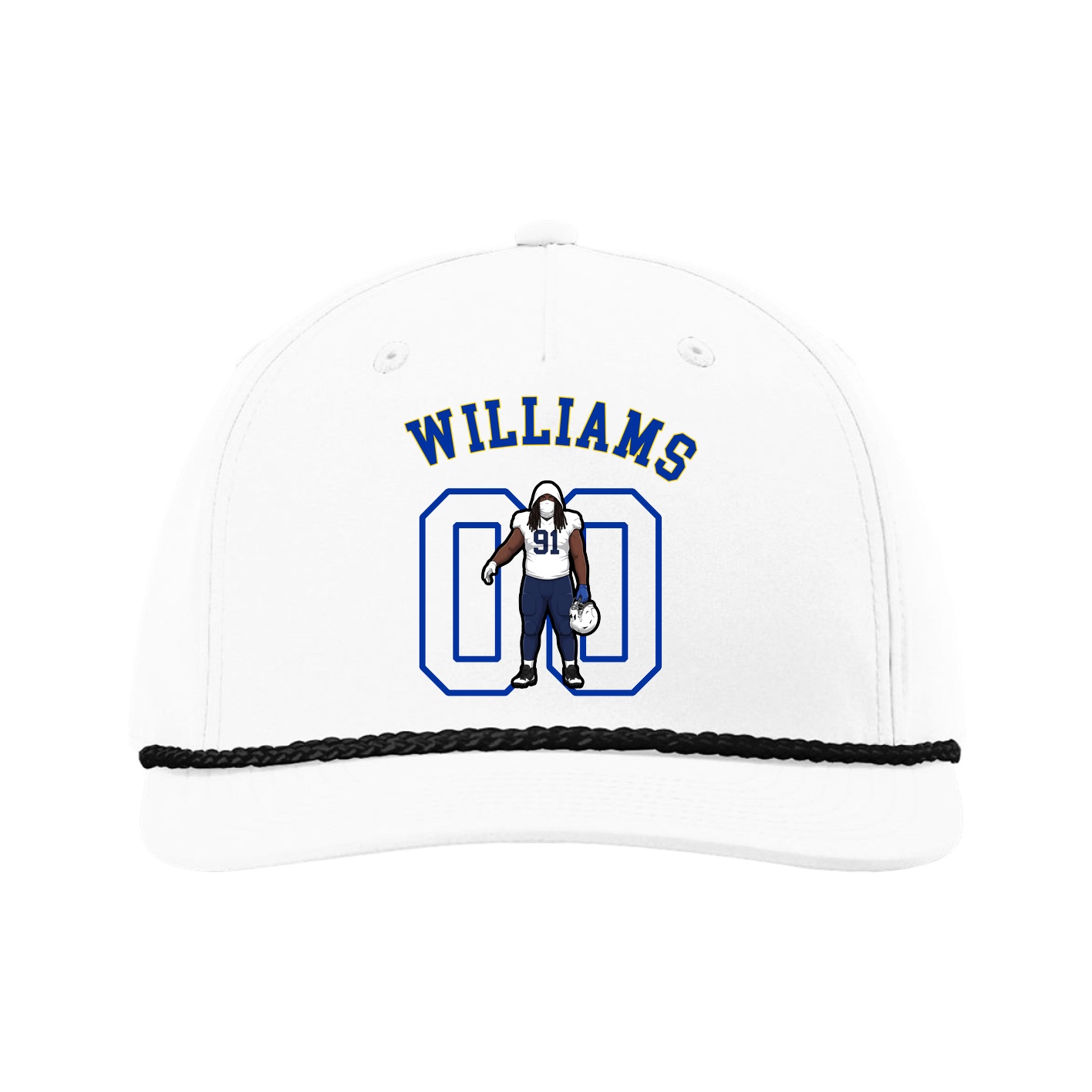 Five-Panel Classic Rope Cap — Shirsey Arch in White