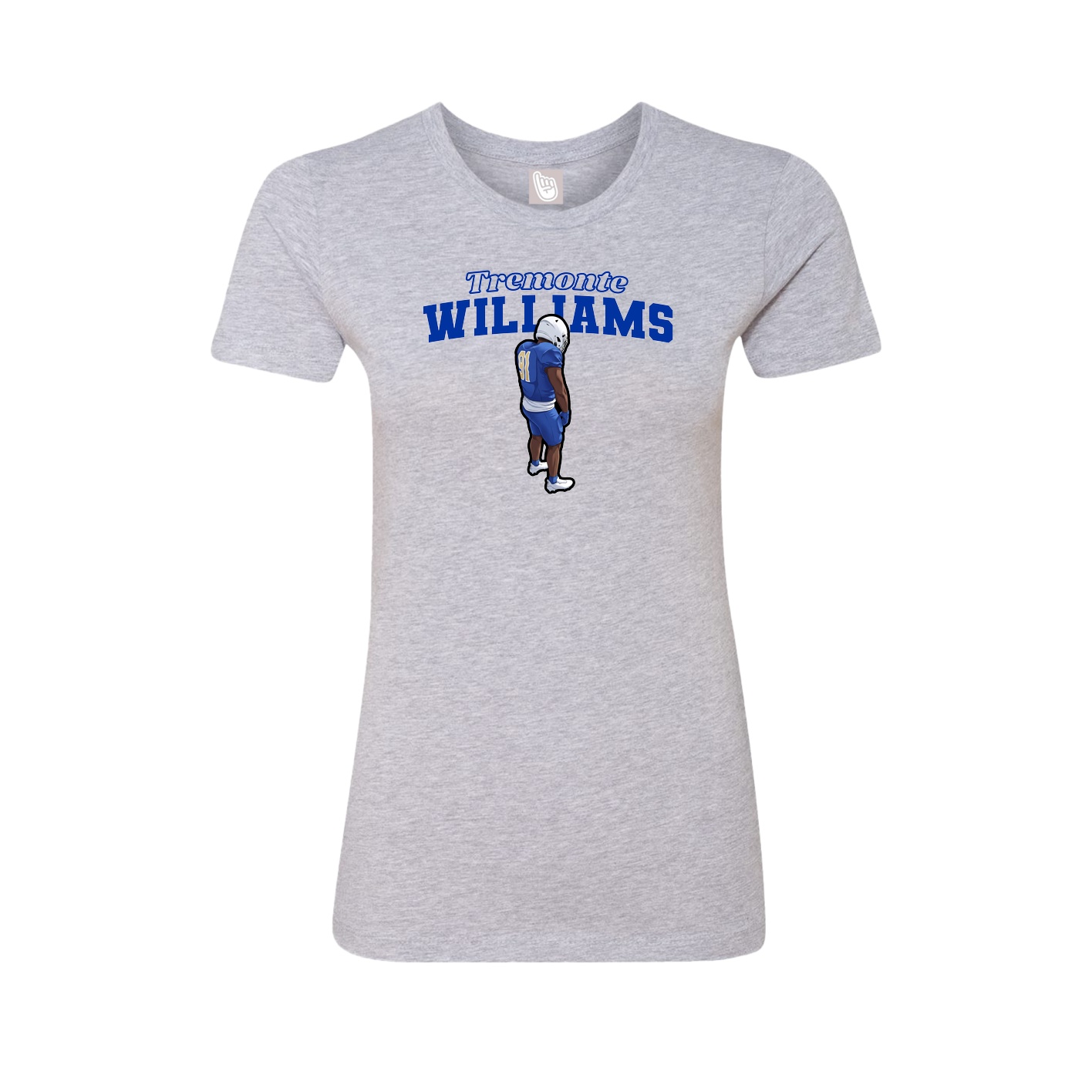 Fitted Women's Tee — Name Arch in Grey