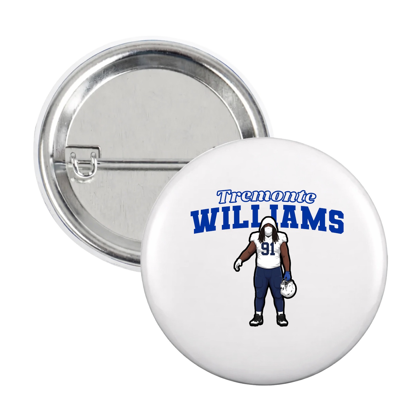 Game Day Button — Name Arch in White