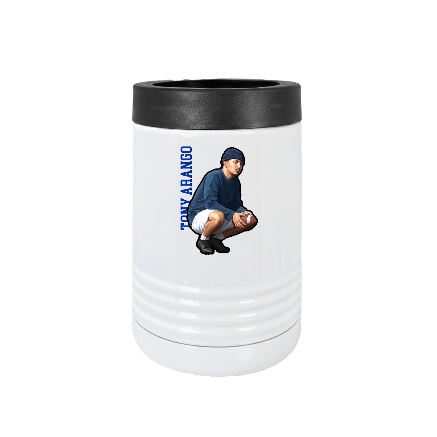 Beverage Holder — Name Vertical in White