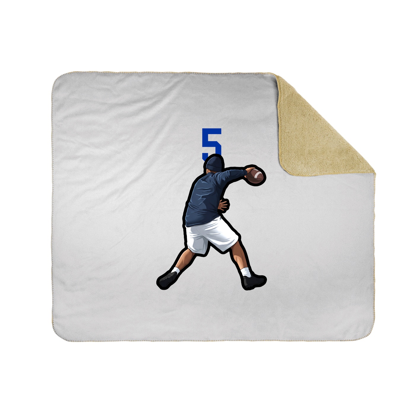 Throw Blanket — Number Top in White
