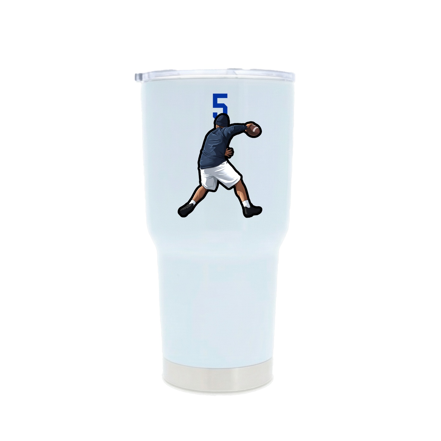 30oz Stainless Steel Tumbler — Number Top in White