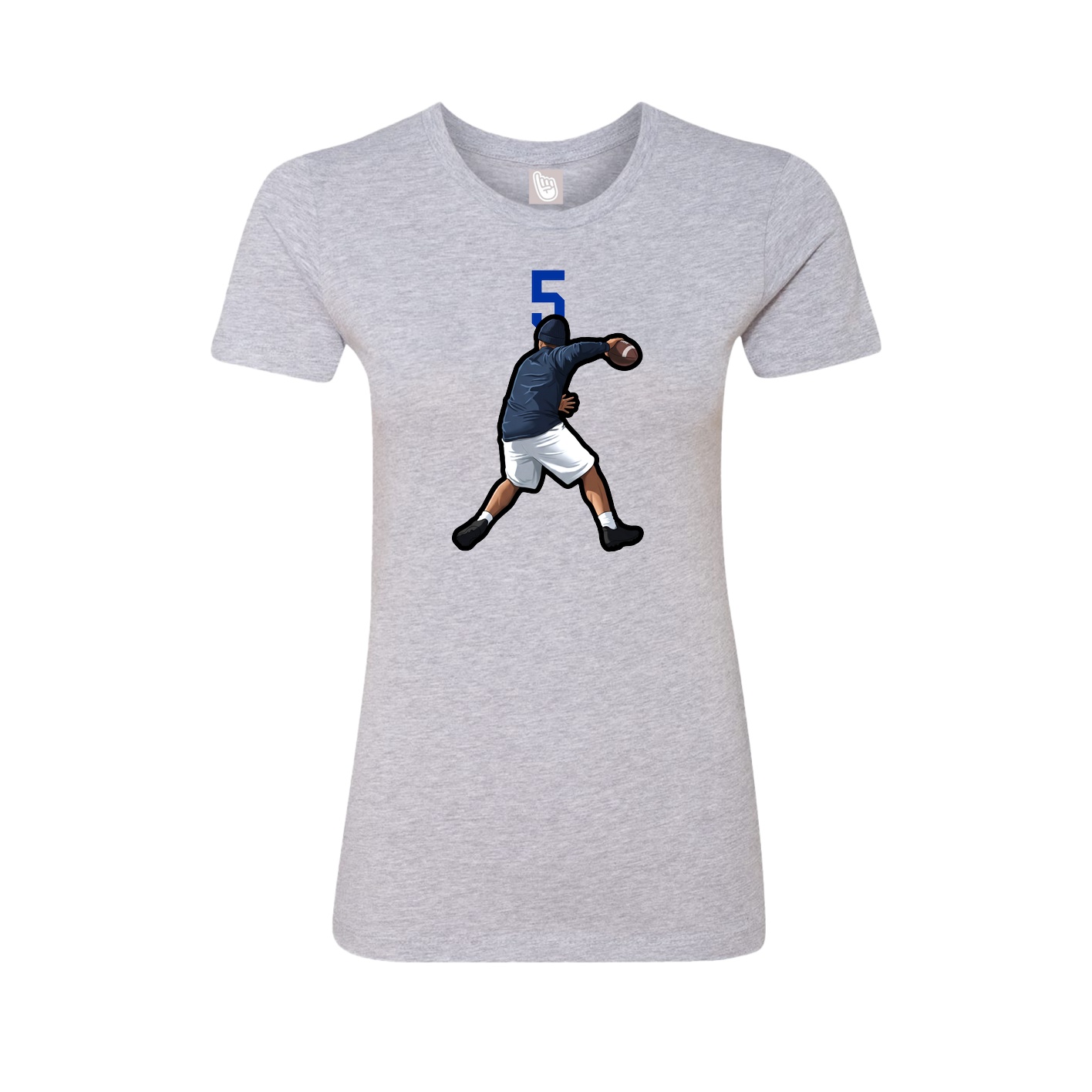 Fitted Women's Tee — Number Top in Grey