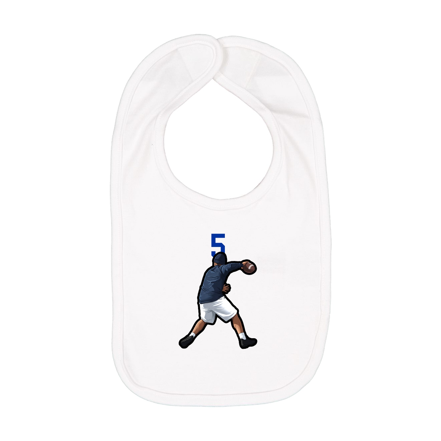 Infant Bib — Number Top in White