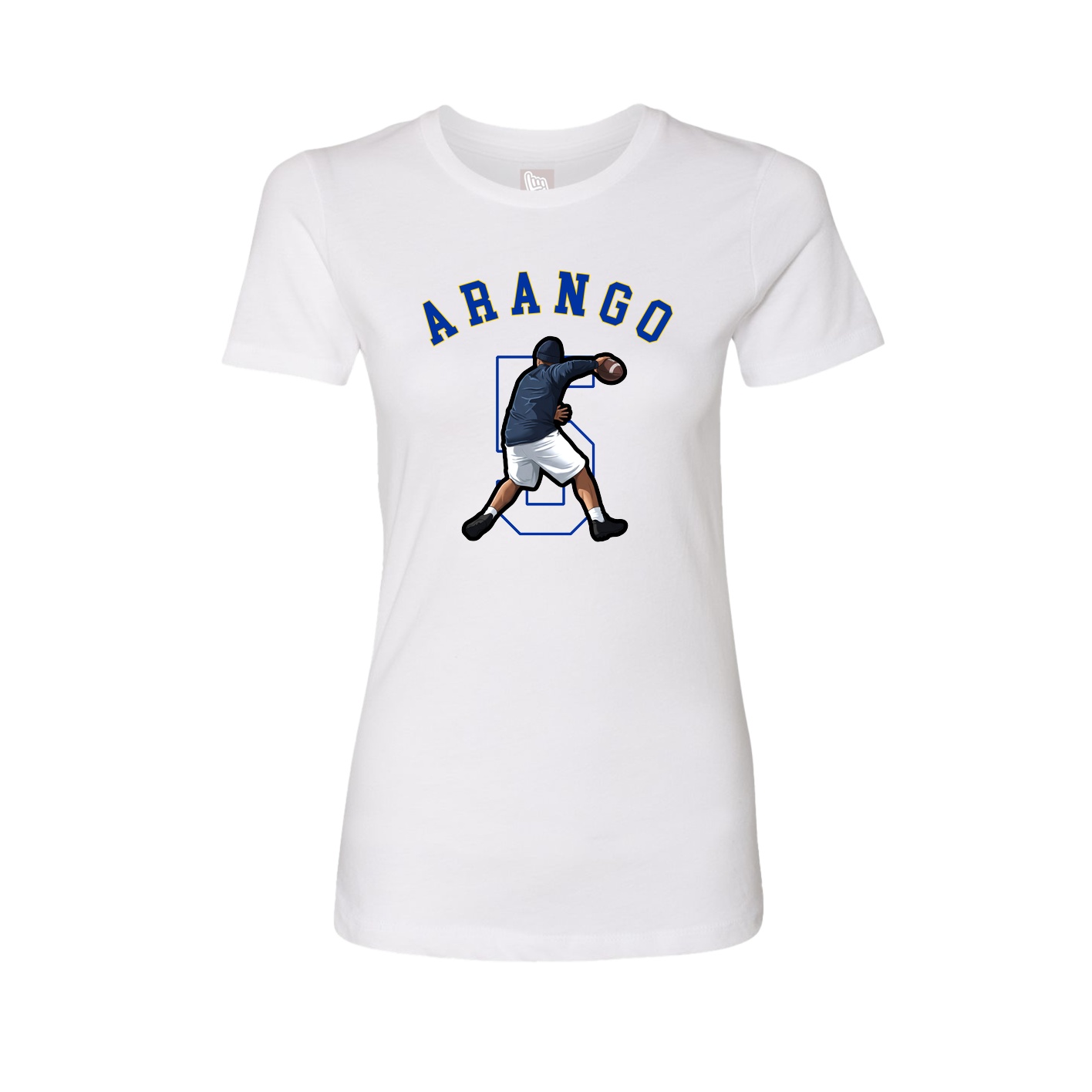 Fitted Women's Tee — Shirsey Arch in White