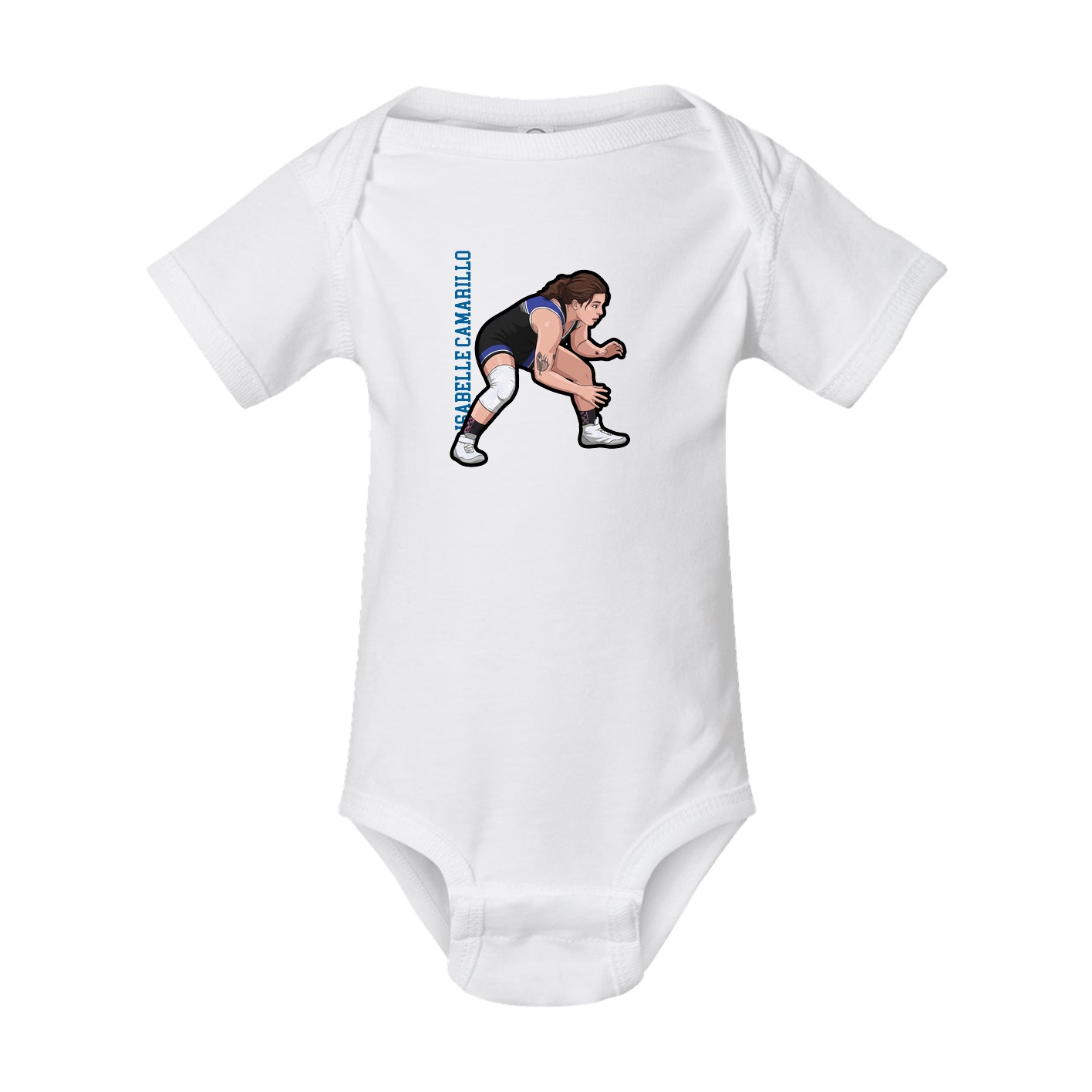 Baby Onesie — Name Vertical in White