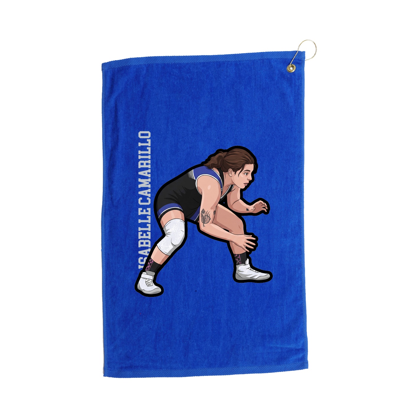 Golf Towel — Name Vertical in Royal