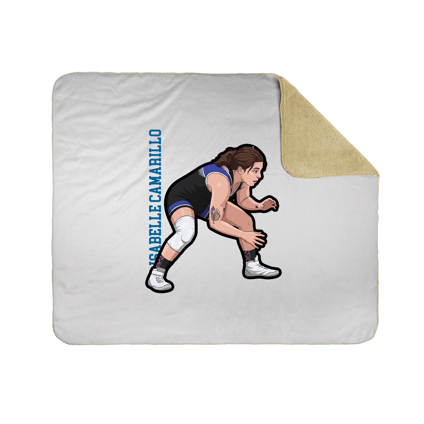 Throw Blanket — Name Vertical in White