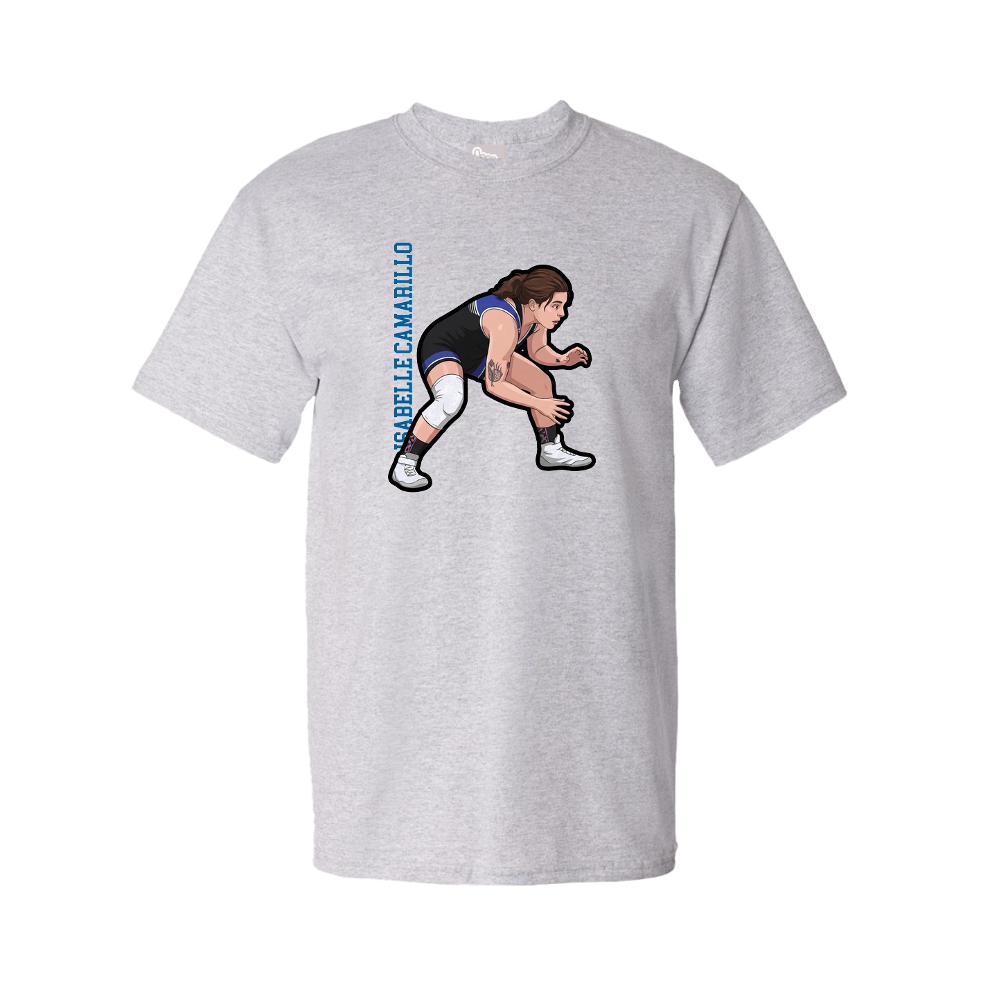 Tee — Name Vertical in Grey