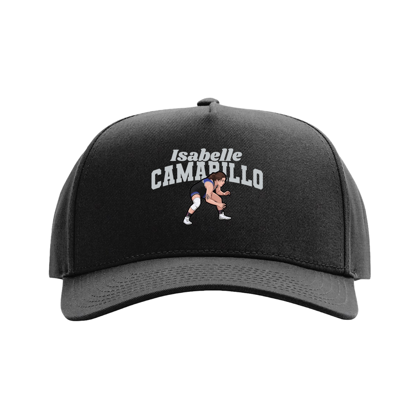 Full Fabric Five-Panel Champ Cap — Signature Arch in Black