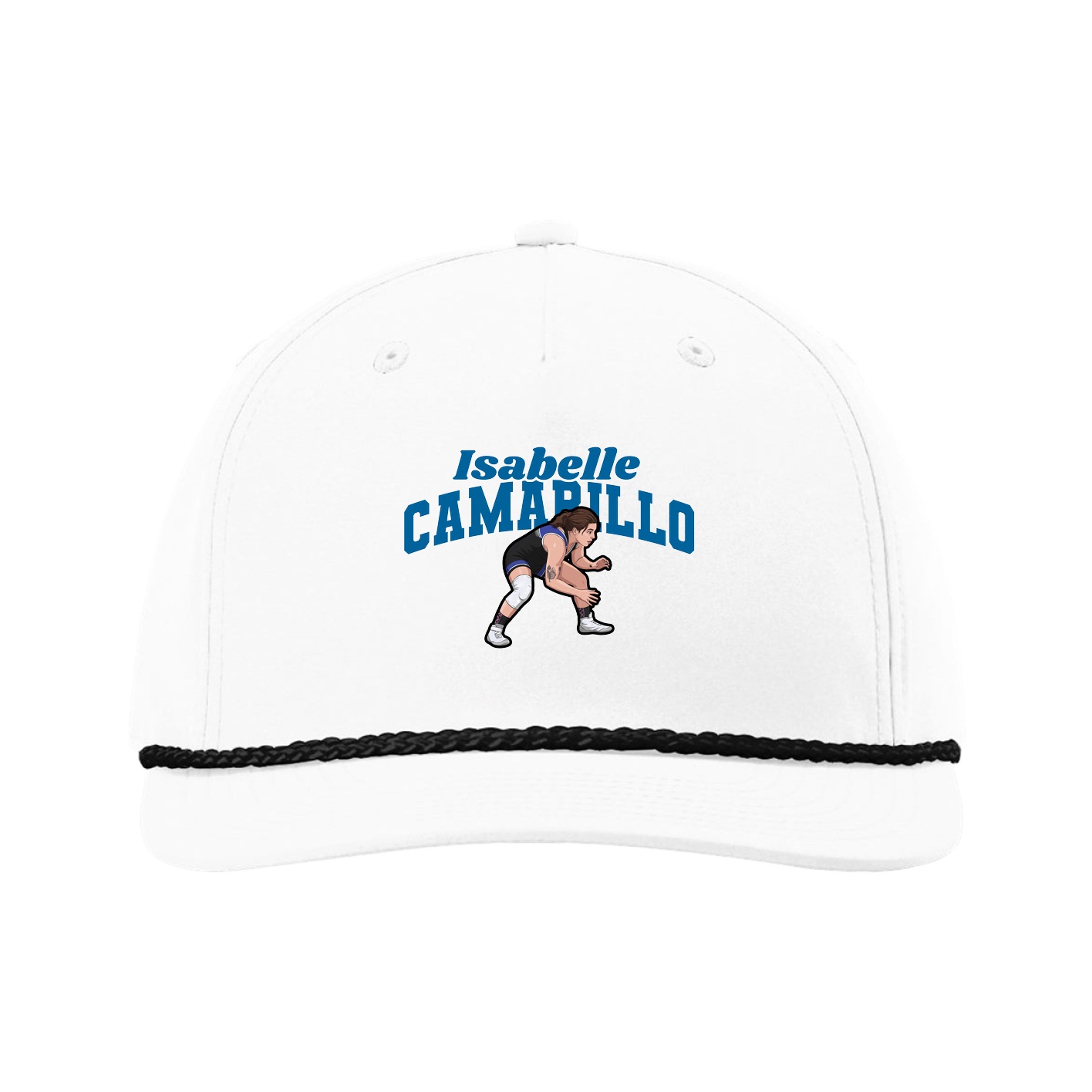 Five-Panel Classic Rope Cap — Signature Arch in White