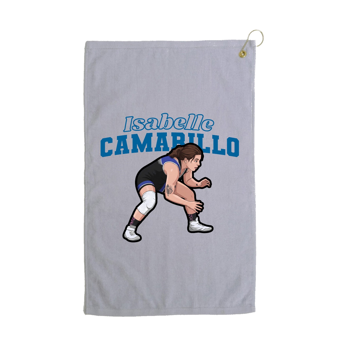 Golf Towel — Name Arch in Grey