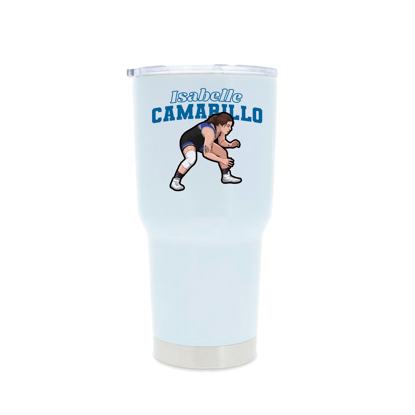 30oz Stainless Steel Tumbler — Name Arch in White