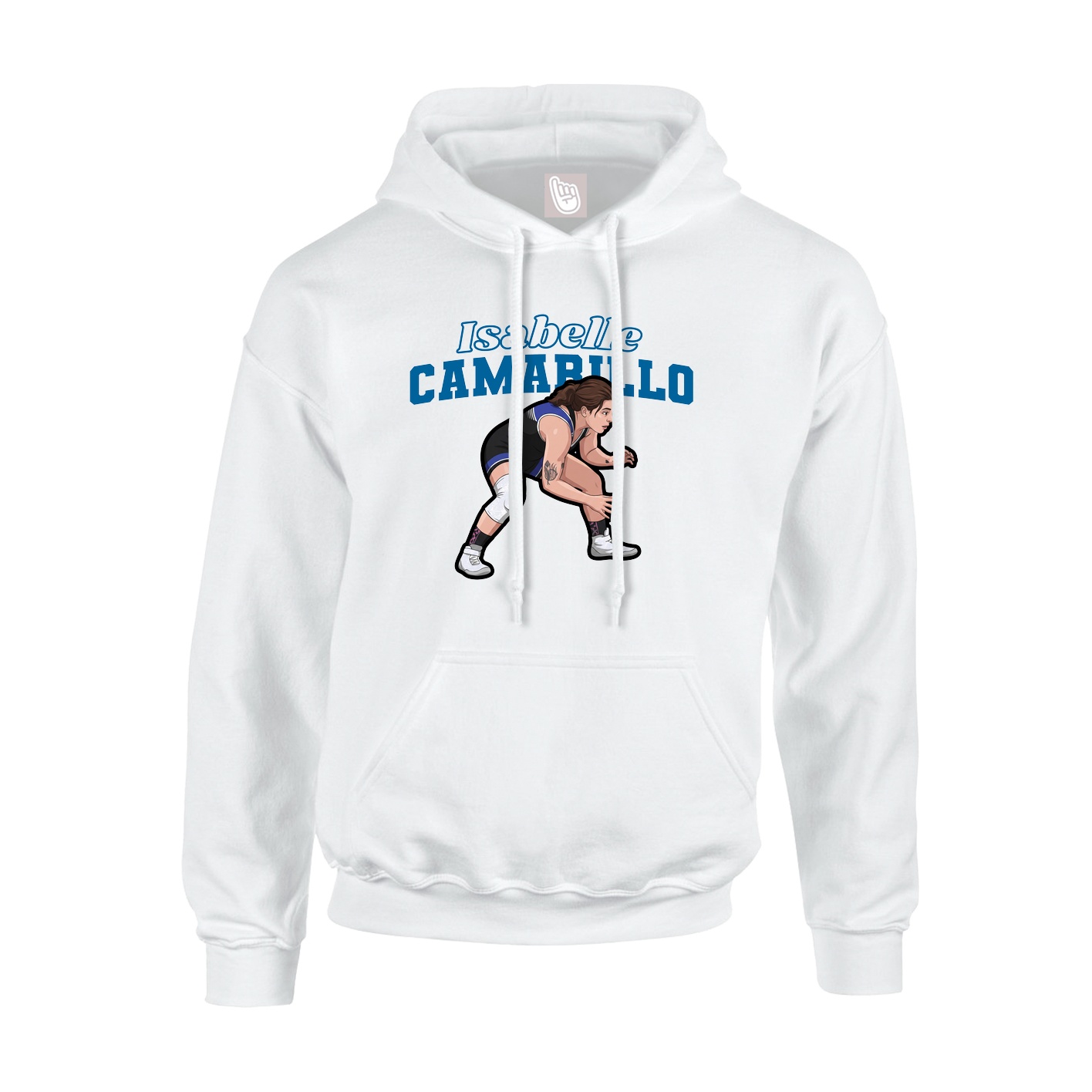 Youth Hoodie — Name Arch in White